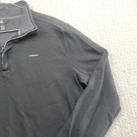Calvin Klein Men’s Sz M Black Half Zip Lightweight Stretch Sweater Pullover Read - Picture 4 of 16